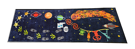 image of outer space sensory rug