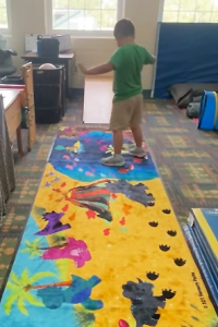 Sensory path of dino theme