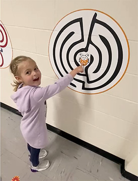 sensory wall graphic of a maze