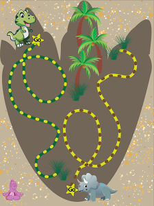 Sensory Wall graphic in a dino theme